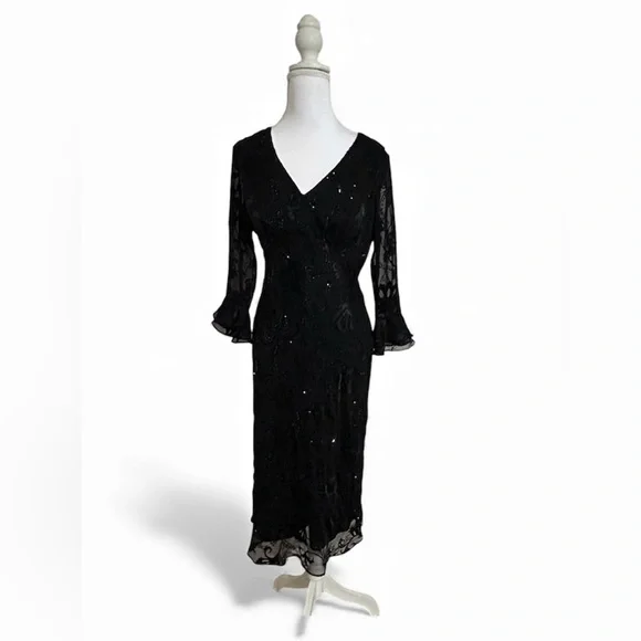 Valerie Stevens Cocktail Dress: Black Dresses - Size 4 - Picture 2 of 9